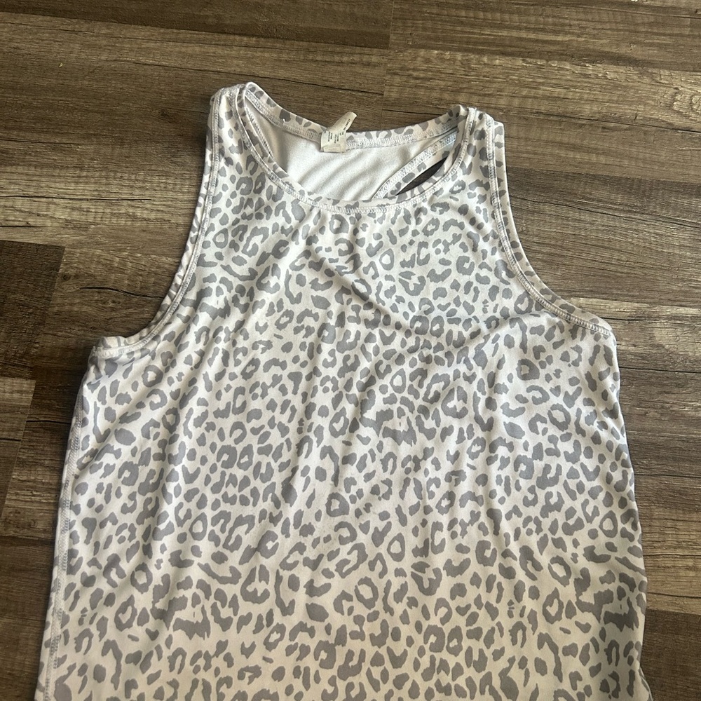 Leopard Print Gray Tank Top